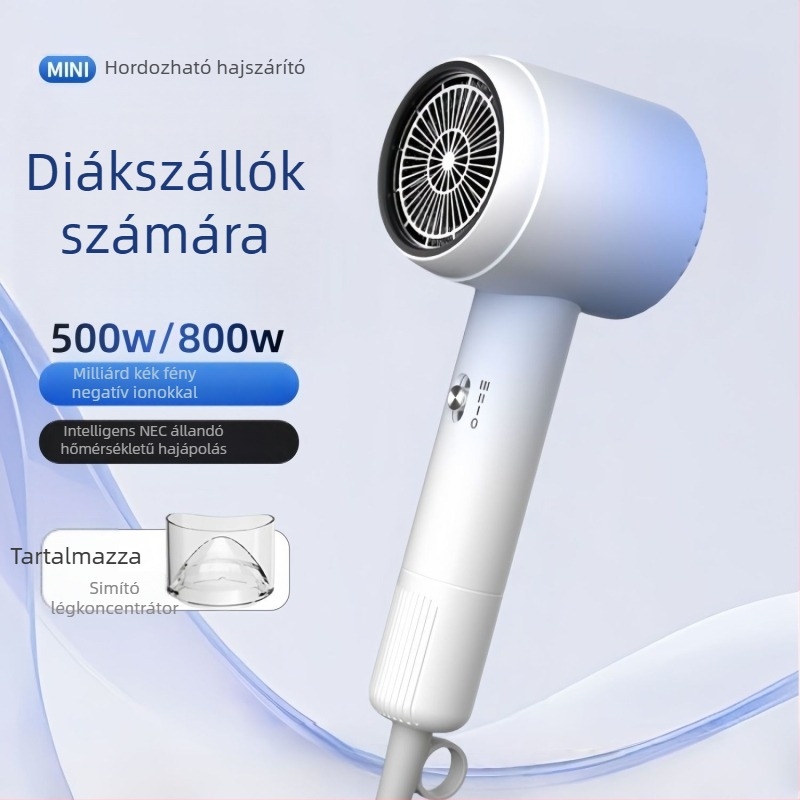 Kollégiumi hajszárító — 800W, DC motor, 220V, 3 sebességű levegőáram, egy difúzor fej