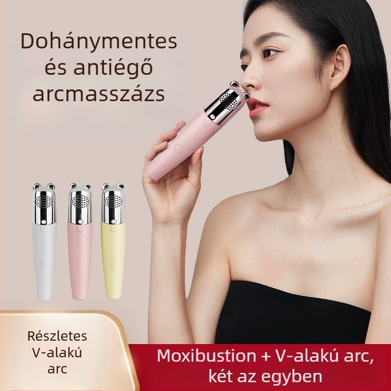 Moxibúciós készülék, hordozható görgős bot, beépített 300–500 mAh akkumulátor, IPX1 vízálló, otthoni használatra