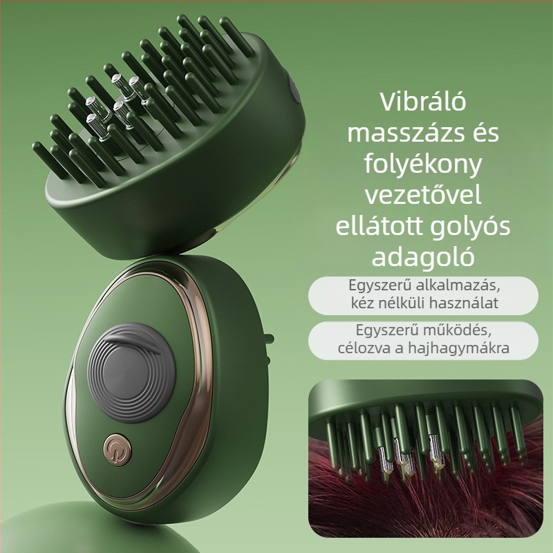 Mini fejbőr folyadékvezető és vibrációs masszírozó - LN-665, 35–40 g, univerzális használat, nyugtatja a fejbőrt