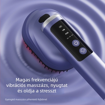 Elektromos fejmasszírozó meridián masszázzsal a fejbőrön, spray a haj növekedéséért és folyadék applikátor - Modell Dys-15, 3. sebesség, minden korosztály számára, megjelenés 2025