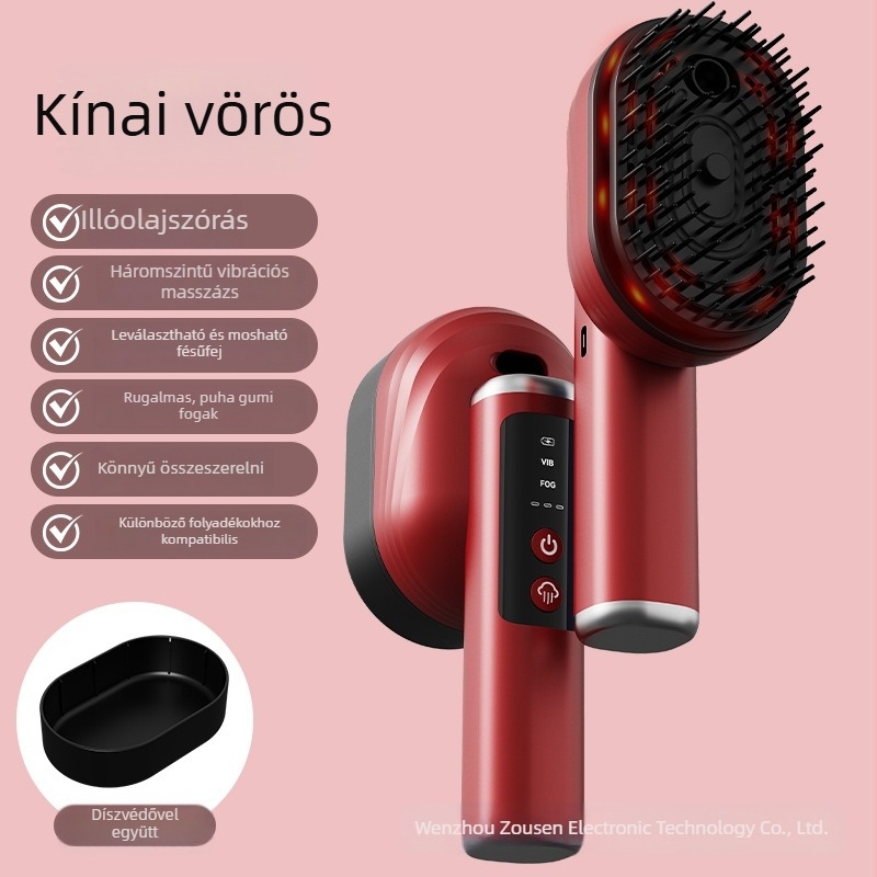 Elektromos fejmasszírozó meridián masszázzsal a fejbőrön, spray a haj növekedéséért és folyadék applikátor - Modell Dys-15, 3. sebesség, minden korosztály számára, megjelenés 2025