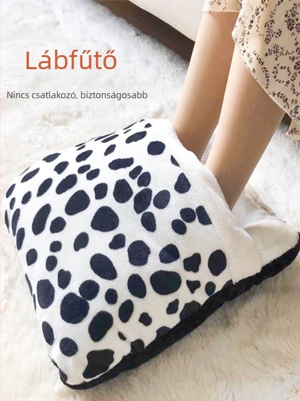Férfi fűtőtalpú papucs, természetes bőr, otthoni lábbeli irodai melegen tartáshoz
