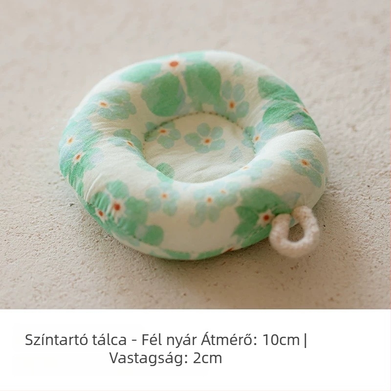 Japán stílusú pamut-len teáskanna alátét, vastagabb égésvédő résszel, fánk alakú pohár- és tej-alátét, kézzel készített a Shu ke