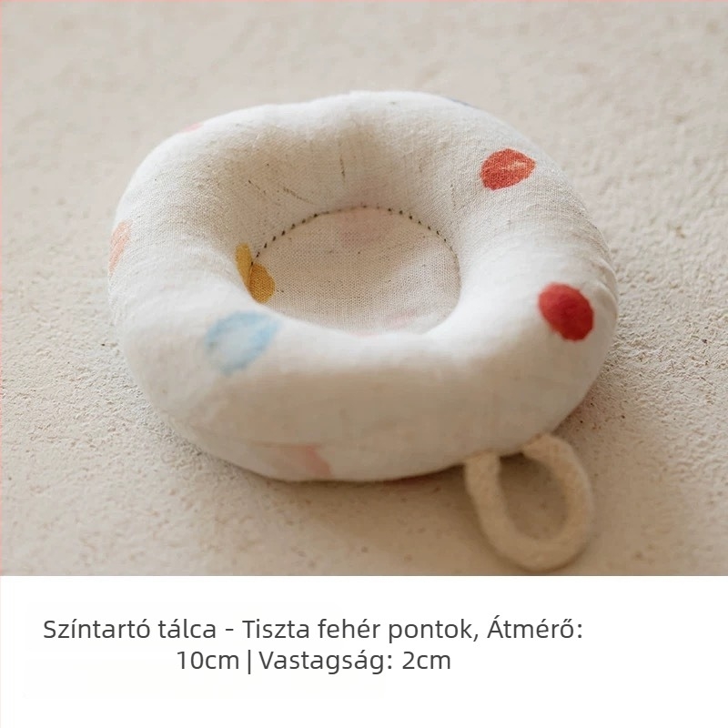 Japán stílusú pamut-len teáskanna alátét, vastagabb égésvédő résszel, fánk alakú pohár- és tej-alátét, kézzel készített a Shu ke