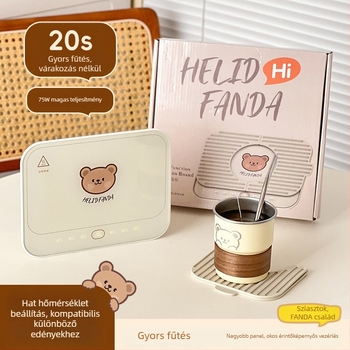 Okos pohár alátét állandó hőmérséklettel otthonra és irodába – ABS burkolat, külső tápellátás, érintéses vezérlés, 6 hőmérsékleti fokozat, automatikus kikapcsolás