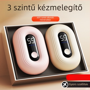 USB-töltő kézmelegítő beépített 1000–1200 mAh-s akkumulátorral, modell N12, 5V 3W, alumínium lemez hővezetés