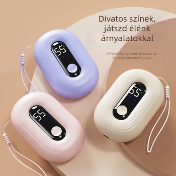 USB-töltő kézmelegítő beépített 1000–1200 mAh-s akkumulátorral, modell N12, 5V 3W, alumínium lemez hővezetés