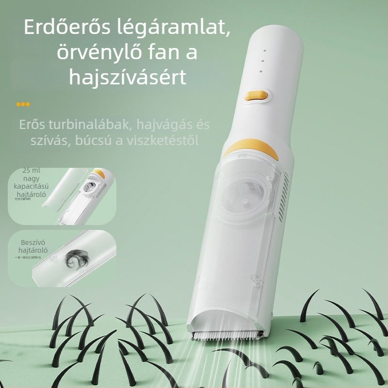 Babahajvágó – ultra-könnyű, csendes, automatikus hajszívóval; újratölthető, 5W, vízálló; márka Create rhyme