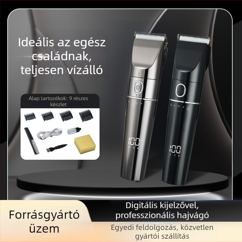 Gyerekeknek szánt hajvágó, ultra-csendes, beépített akkumulátorral, kerámiapenge, 1–3 óra üzemidő, újratöltő