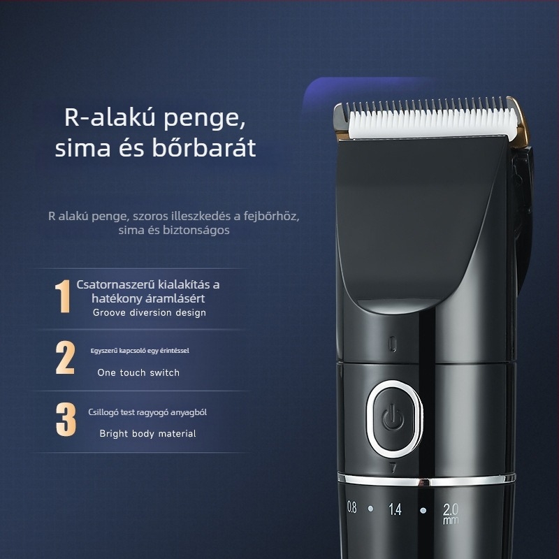 Gyerekeknek szánt hajvágó, ultra-csendes, beépített akkumulátorral, kerámiapenge, 1–3 óra üzemidő, újratöltő
