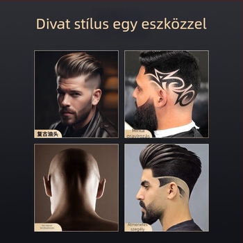 Kefés motorú hajvágó készlet - újratölthető, rozsdamentes acél pengék, vízálló, beépített akkumulátor 1200–2000mAh