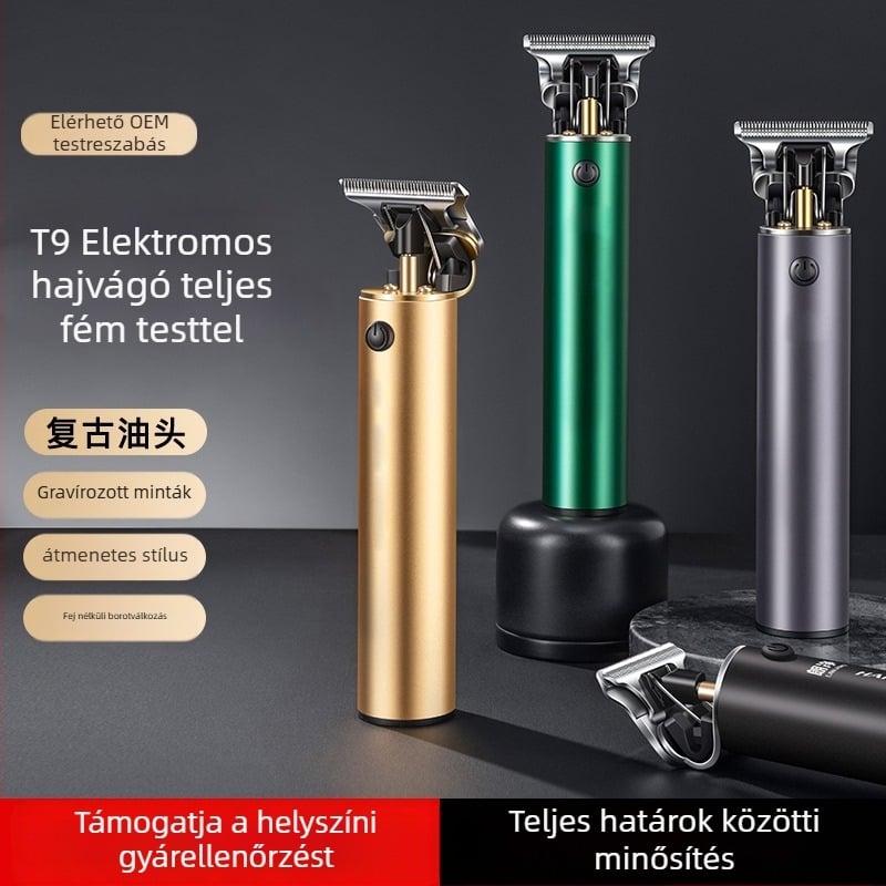 Kefés motorú hajvágó készlet - újratölthető, rozsdamentes acél pengék, vízálló, beépített akkumulátor 1200–2000mAh