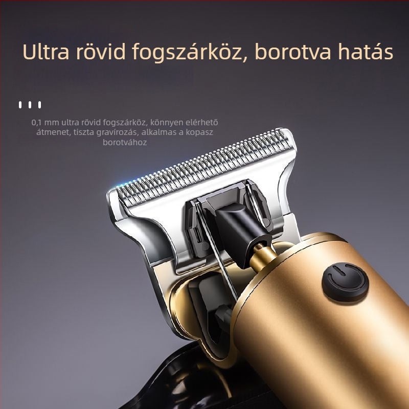 Kefés motorú hajvágó készlet - újratölthető, rozsdamentes acél pengék, vízálló, beépített akkumulátor 1200–2000mAh