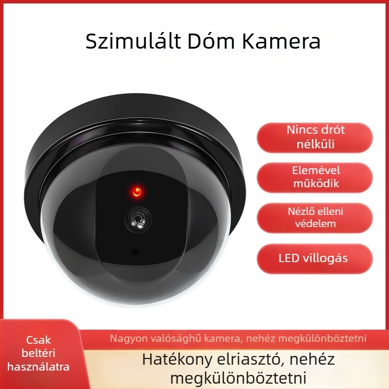 Belső használatú szimulált kamera — otthoni biztonságra, -5 től 55°C-ig, 3V tápegység, műanyag ház