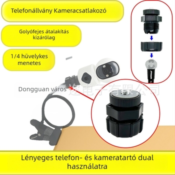 Zhuoer Ze73 ABS kényelmes telefon-állvány 1/4 hüvelykes gömbfej-adapterrel
