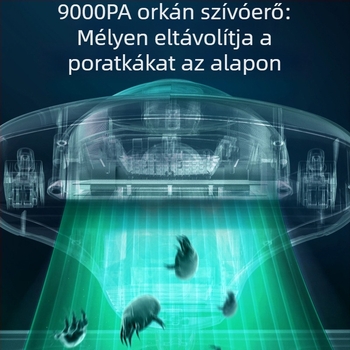 Kézi atkák elleni porszívó UV-s sterilizálással és ciklonos fejjel, hálózati üzem, kb. 4 m-es kábel, porgyűjtő >0,4 L