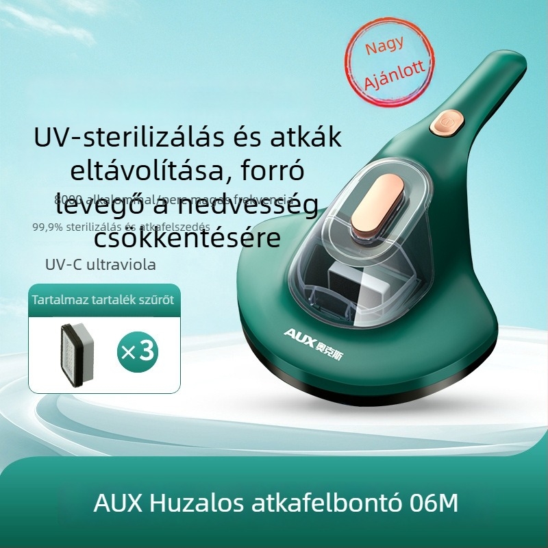 Kézi atkák elleni porszívó UV-s sterilizálással és ciklonos fejjel, hálózati üzem, kb. 4 m-es kábel, porgyűjtő >0,4 L
