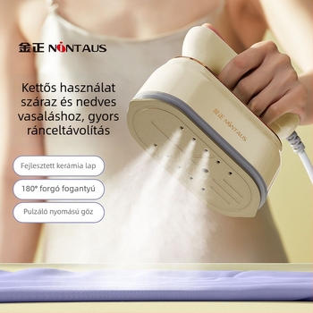 Kézi ruhaszárító gőzölő készülék — 1000W, hálózati áramforrás, 111–240V, kapacitás <0,8 l, összecsukható kivitel, mindent egyben vasaló rendszer