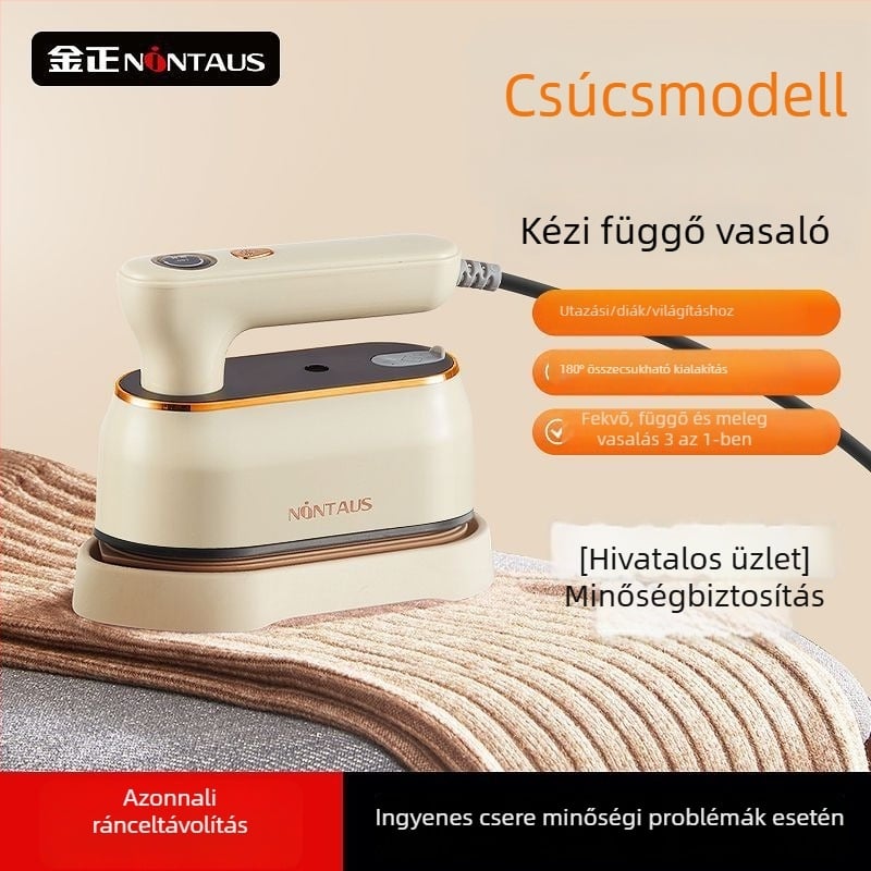 Kézi ruhaszárító gőzölő készülék — 1000W, hálózati áramforrás, 111–240V, kapacitás <0,8 l, összecsukható kivitel, mindent egyben vasaló rendszer