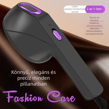 Ruha gőzölő, hordozható, USB-s tápegység, 40 W, feszültség legfeljebb 36 V, kapacitás kevesebb mint 0,8 L