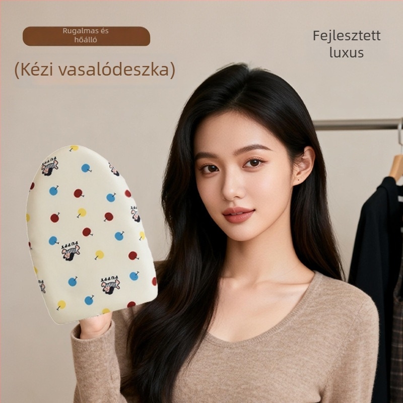 Kézben tartott vasalódeszka párna – ABS panel, pamutszövetes párna, magas hőmérsékletnek ellenálló huzat, égésgátló kesztyűk