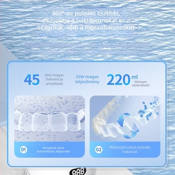 Ultrahangos protézistisztító UV-sterilizálással, 25 W, 110–220 V, 300 ml-nél kisebb kapacitás