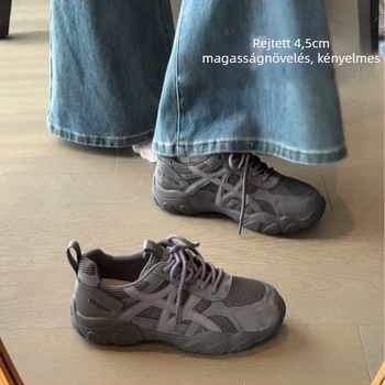 Női edzőcipő, Felsőrész: kétszínű marhabőr + textil; Mintázat: color blocking; Zárás: fűzők; Talp: gumi; Belső: hálós bélés