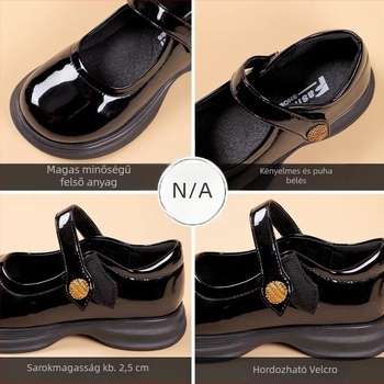 Mary Jane gyerekcipő lányoknak – felső rész microfibiból, alacsony kivágás, belső textiles, talp tehénin tendonból, egyszínű