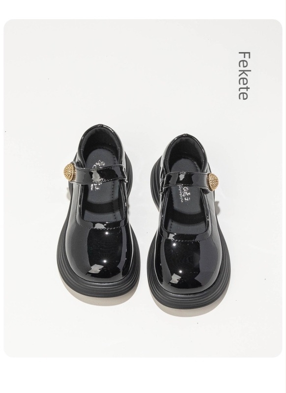 Mary Jane gyerekcipő lányoknak – felső rész microfibiból, alacsony kivágás, belső textiles, talp tehénin tendonból, egyszínű