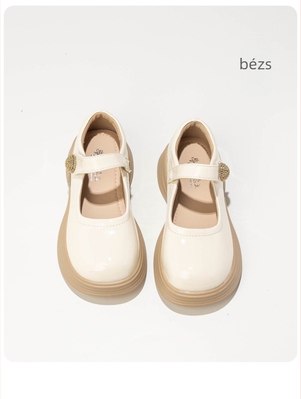 Mary Jane gyerekcipő lányoknak – felső rész microfibiból, alacsony kivágás, belső textiles, talp tehénin tendonból, egyszínű