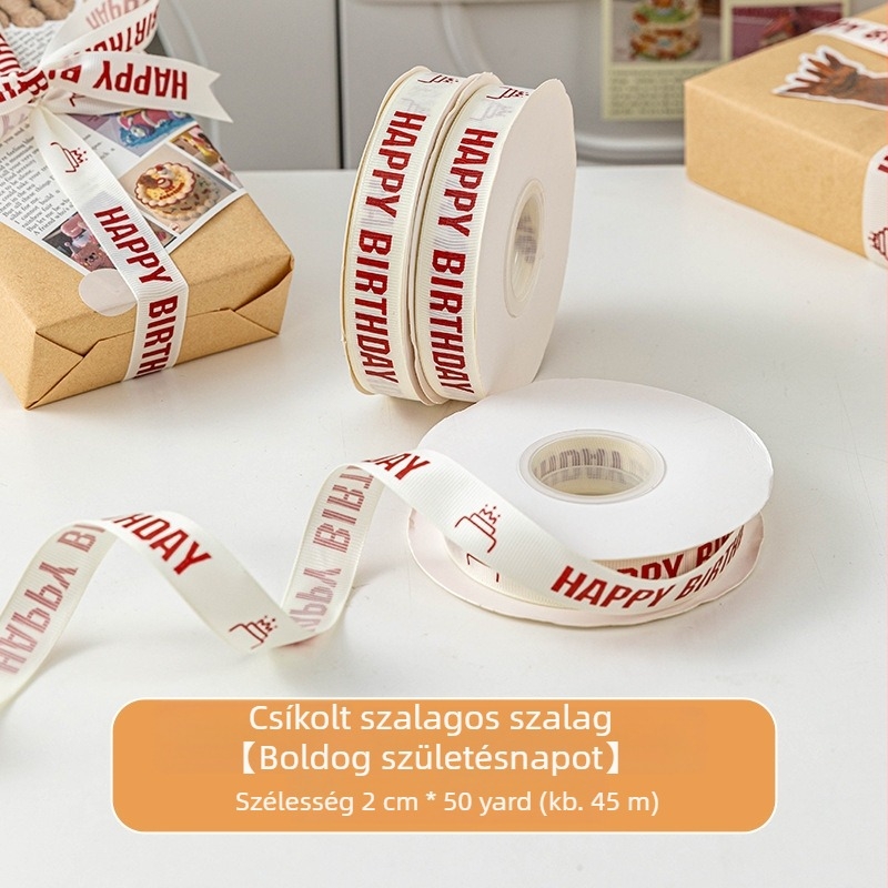 Szatén szalag csomagoláshoz és tortadíszítéshez születésnapra