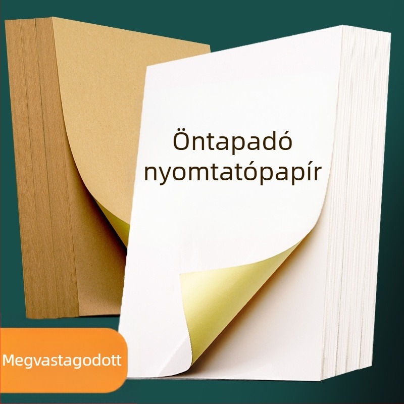 A4-es öntapadós címkék kraft papírból tintasugaras nyomtatáshoz, 0,14 mm vastagság, téglalap alakú, modell YX307