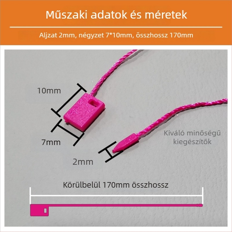 Hengchang márkájú etikettzsinór, fő anyag: poliészter fonal, csatanyag: műanyag, alkalmazások: cipők, sapkák, táskák, ruházat, kiegészítők, háztartási textilek, játékok