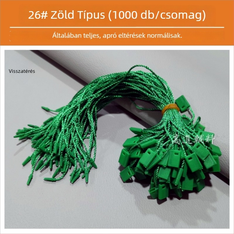 Hengchang márkájú etikettzsinór, fő anyag: poliészter fonal, csatanyag: műanyag, alkalmazások: cipők, sapkák, táskák, ruházat, kiegészítők, háztartási textilek, játékok