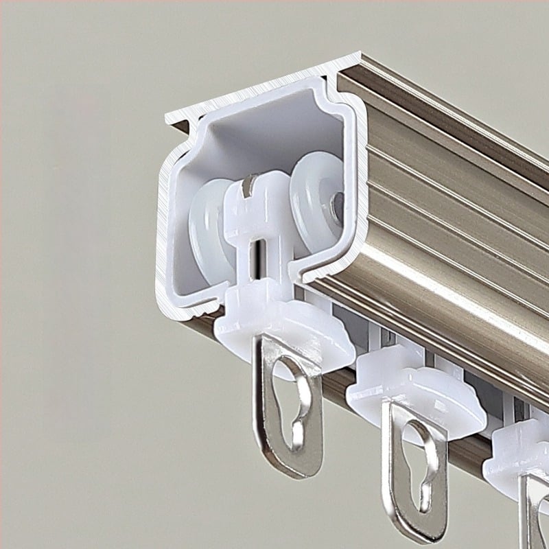 Alumínium függöny sín – Dupla sín, Csendes csúszás, Modell JFL-F05, Telepítési típus: függesztett