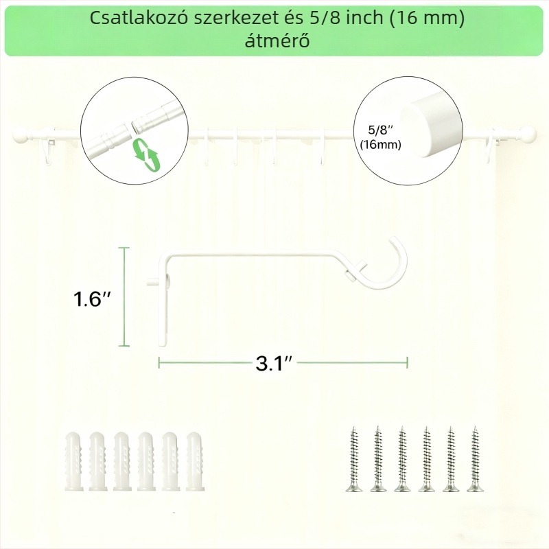Európai stílusú római függönyrúddal, konzollal és csavarokkal, gyanta, Yijiale, könnyed luxus, testreszabható, jogosított magánmárka