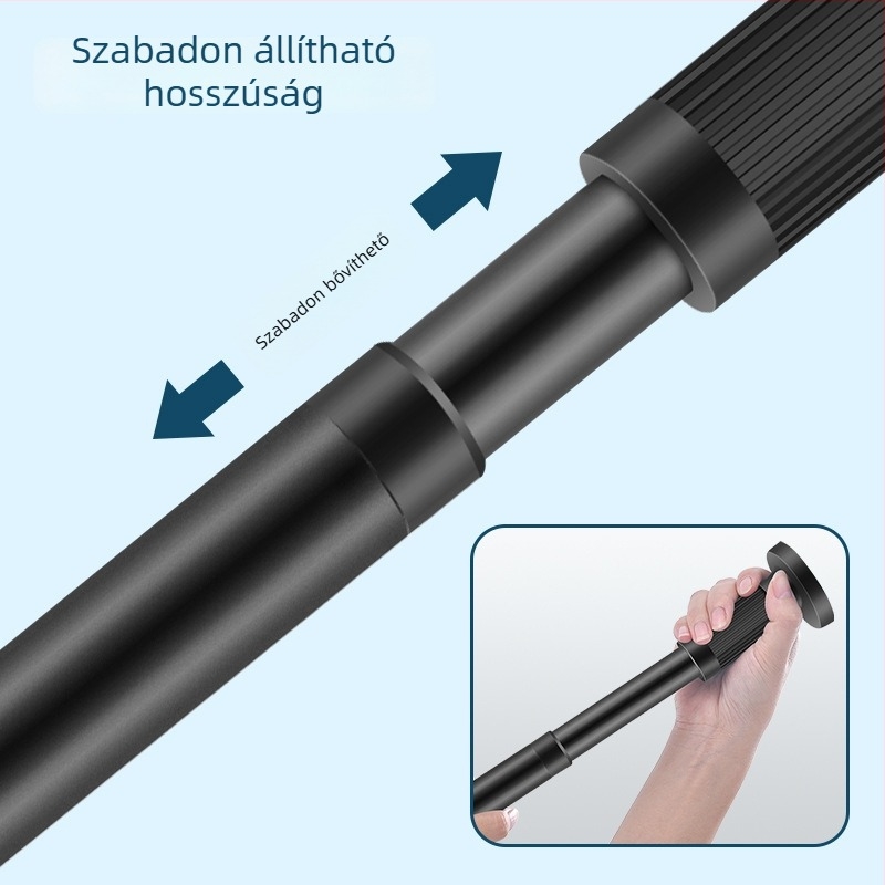 Teleszkópos függönyrúd, fúrás nélkül, 201 rozsdamentes acél + szénacél + ABS, zuhanyozáshoz, ruhásszekrényhez és hálószoba válaszfalnak, modern minimalizmus