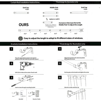 Vastagított alumíniumötvözetből készült függönyrúddal – római dizájn, modern minimalist stílus, függöny sín