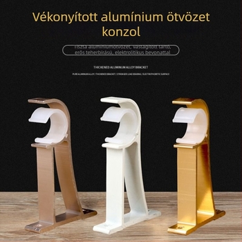 Alumíniumötvözetű függönyrúdtartó – egyrudas vagy kétsoros típushoz – rögzített alap – felső vagy oldalsó felszerelés