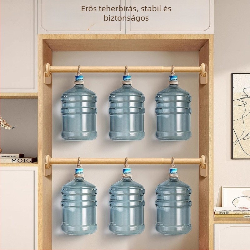 Rozsdamentes acél ruhaszárító rúd, teleszkópos, szerelés fúrás nélkül, a hálószoba gardróbjához (anyag: rozsdamentes acél; telepítés: fúrás nélküli; használat: ruhák felakasztása a hálószobában; stílus: új kínai stílus)