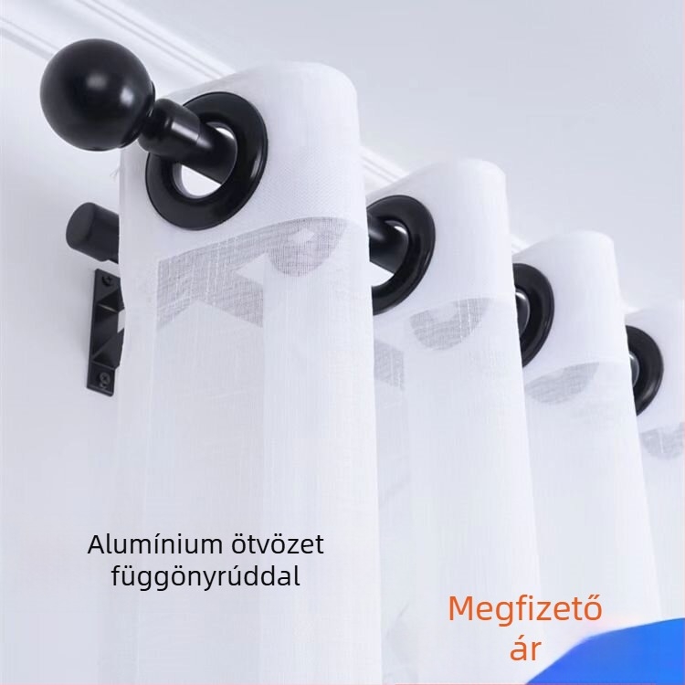 Testreszabott alumínium ötvözetű római függönyrúd, kerek fejű, modern francia stílusú, egypólusú vagy kettős rúd