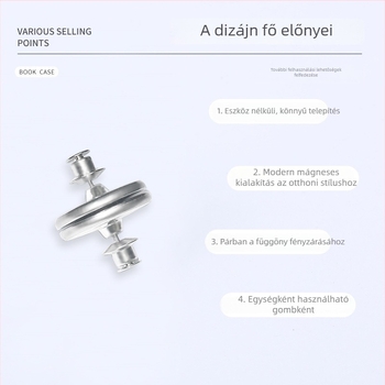 Függönyzáró kapocs erős mágneses vonzással, újrahasználható ötvözetből, levehető mágneses zárás, megakadályozza a fény szivárgását
