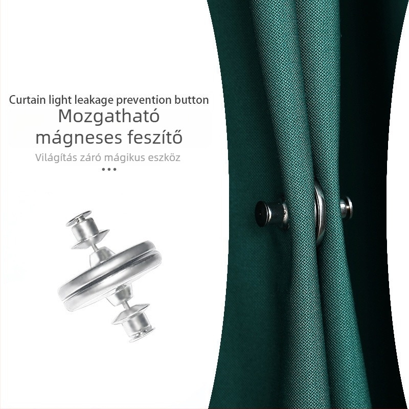 Függönyzáró kapocs erős mágneses vonzással, újrahasználható ötvözetből, levehető mágneses zárás, megakadályozza a fény szivárgását