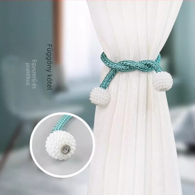 Gyöngyös mágneses függönyrögzítők, textil, modern minimalista stílus, fúrás nélkül