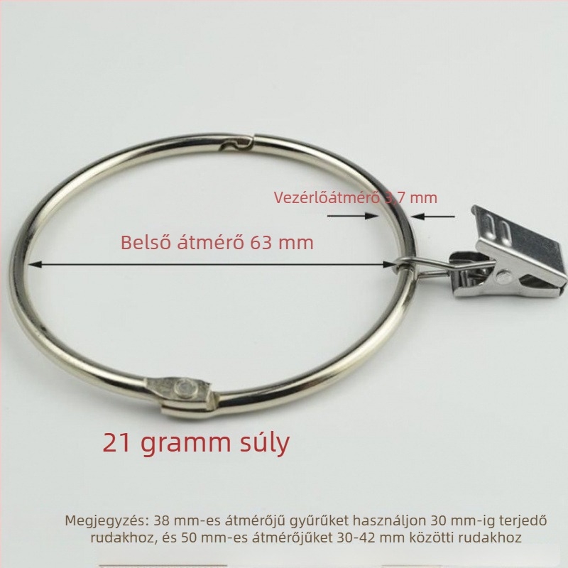 Zuhanyfüggönyhöz való függönygyűrű csipesszel és csattal, római stílusú, modern minimalist dizájn