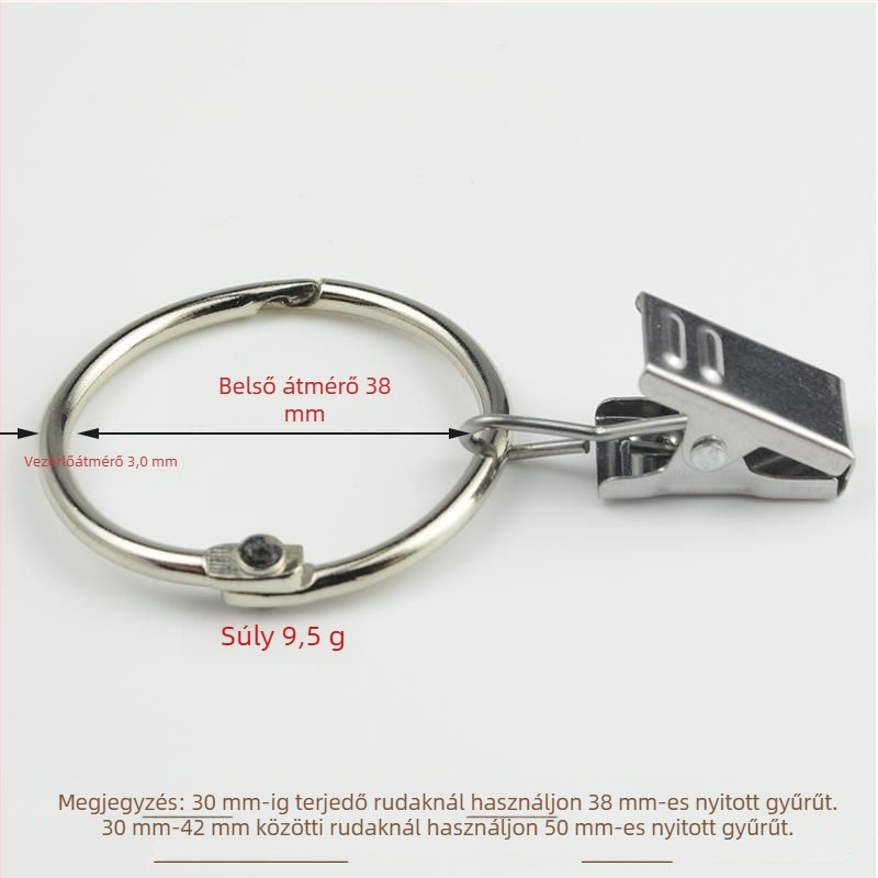 Zuhanyfüggönyhöz való függönygyűrű csipesszel és csattal, római stílusú, modern minimalist dizájn