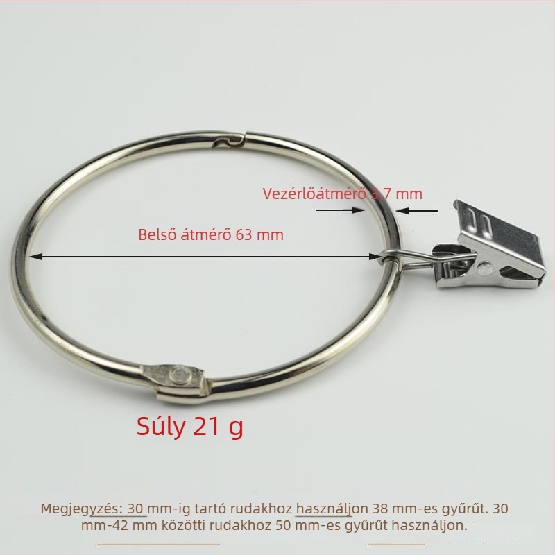 Zuhanyfüggönyhöz való függönygyűrű csipesszel és csattal, római stílusú, modern minimalist dizájn