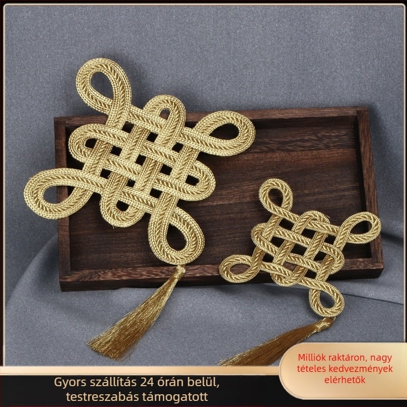 Arany huzalból készült kínai csomó övcsat — kiegészítő, anyag: arany huzal; szerkezet: kiegészítők; alkalmazás: öv; márka: Inheritance accessories