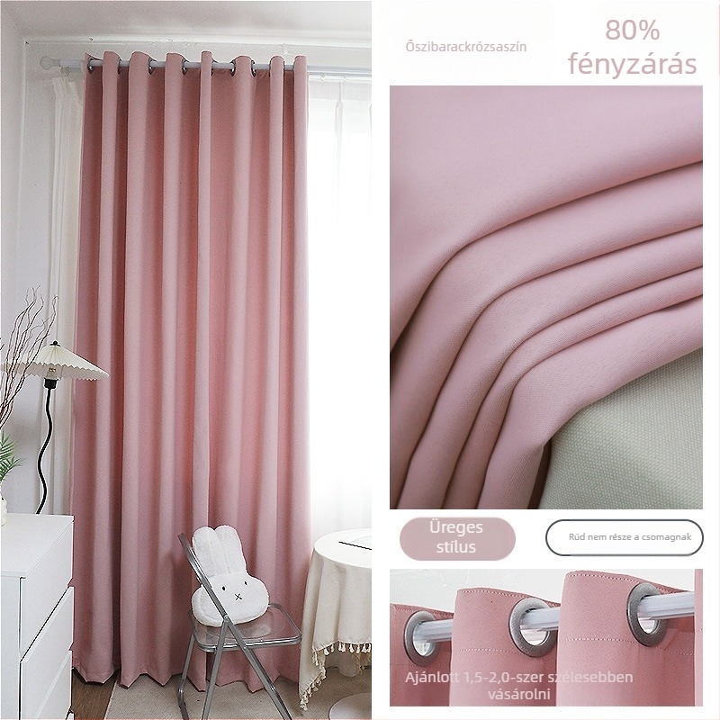 Ablakfüggönyök, Magas sűrűségű anyag, Selyemréteg, Modern Minimalista stílus, nappaliba, hálószobába, dolgozószobába, étkezőbe, Fényblokkolás 71-90%