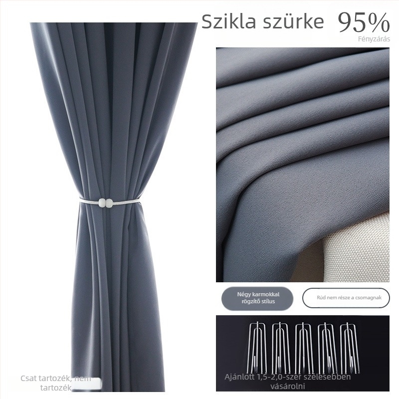 Ablakfüggönyök, Magas sűrűségű anyag, Selyemréteg, Modern Minimalista stílus, nappaliba, hálószobába, dolgozószobába, étkezőbe, Fényblokkolás 71-90%